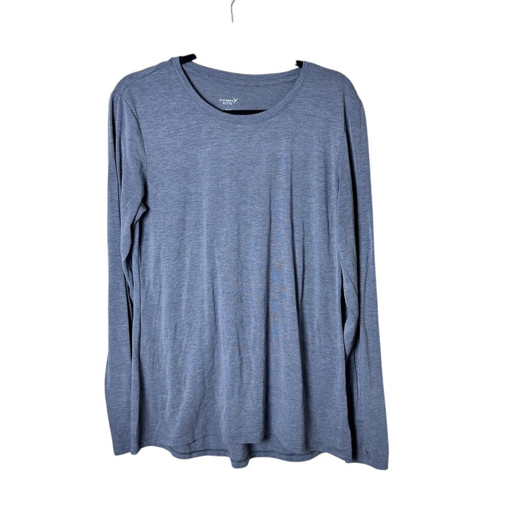 OLD NAVY ACTIVE Grey Soft Athletic Long Sleeve T Shirt w Thumbholes Size Large